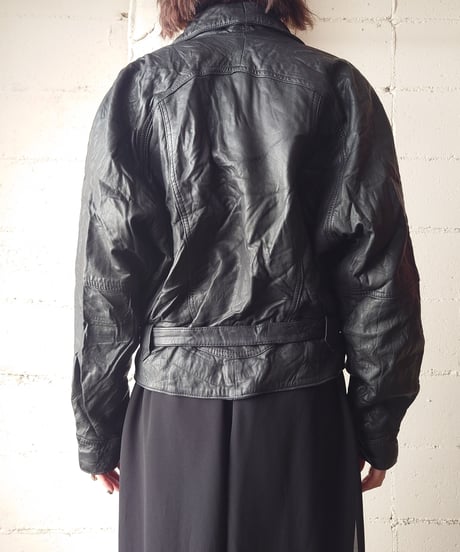 Design Collar Leather Jacket BK