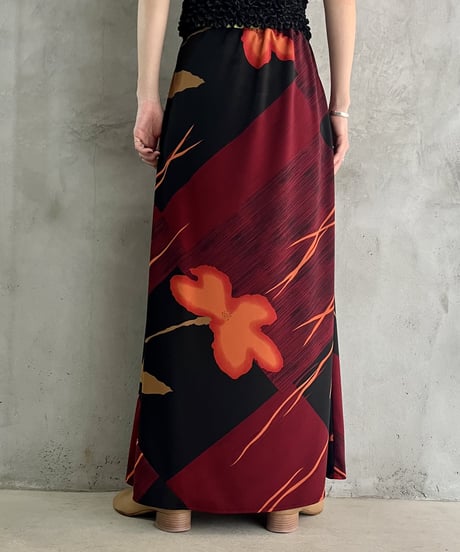 Flower Pattern Art Flare Skirt BRRE