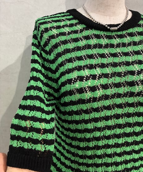 BIMBA Y LOLA Striped Open Work Knit BKGN
