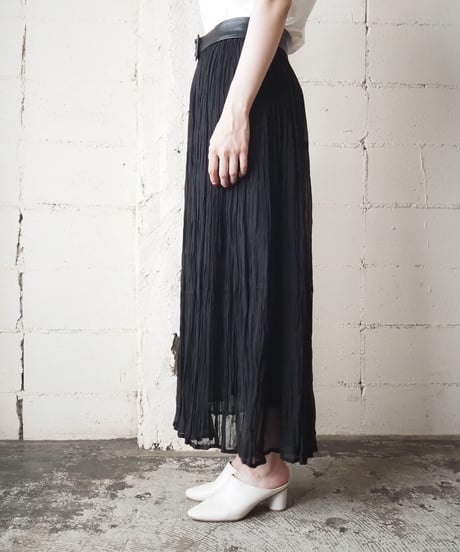 Sheer Tiered Easy Skirt BK