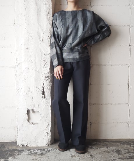 Dolman Sleeve Stripe Blouse  BKGR