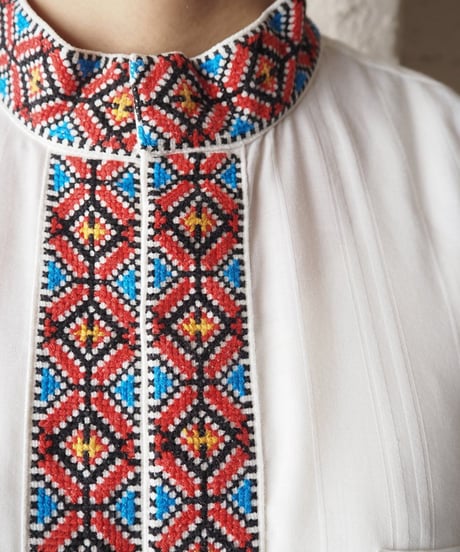 1960's Embroidery Shadow Stripe shirt IVRE
