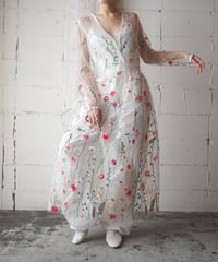 Flower Embroidery Tulle Dress WH
