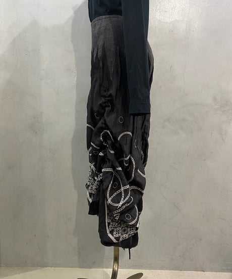 Drawstring Design Multi Pattern Skirt Dress BK