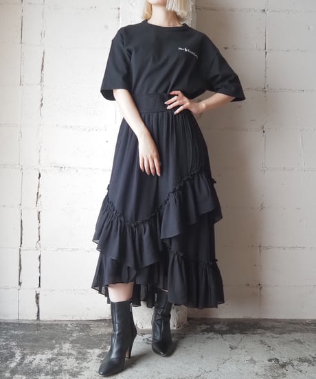 Random Frill Tiered Skirt BK