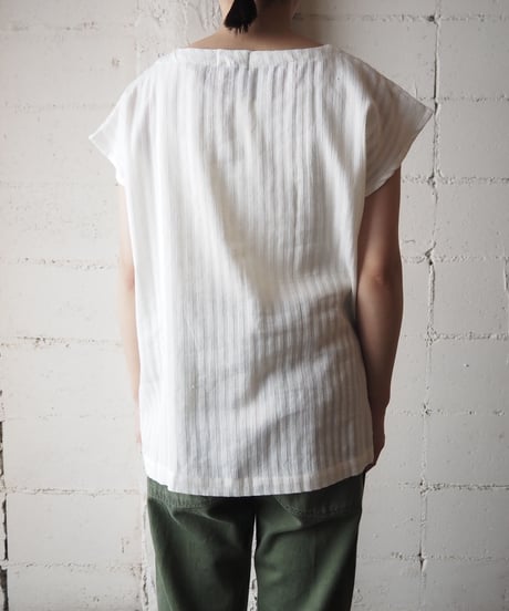 1980's Square Neck Stripe Blouse