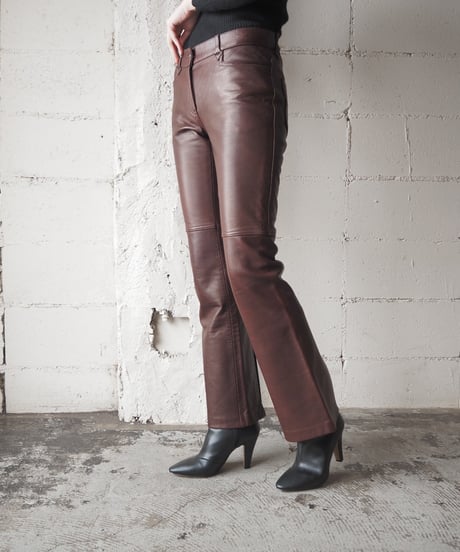 Ralph Lauren Back Slit Leather Pants BR
