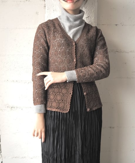 Hand Knit Crochet Cardigan BR
