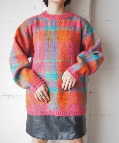 Check Pattern Mohair Knit PIGN