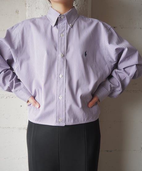 Remake Ralf Lauren Stripe Short Shirt PURWH