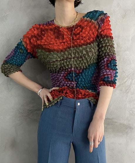 Popcorn Half Sleeve Tops REBL