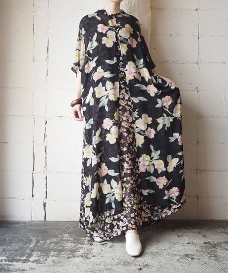 Seethrough Flower China Dress BK