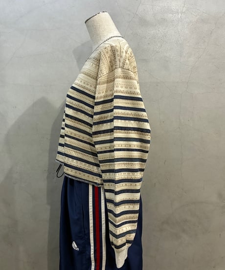 REMAKE Jean Paul GAULTIER Stripe Short Sweat IVNV