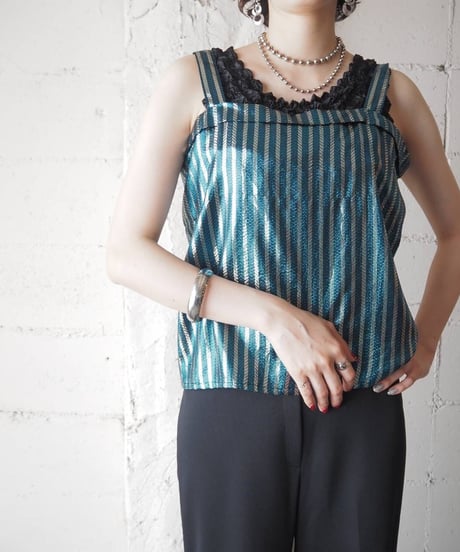 Lame Stripe Camisole BL GD