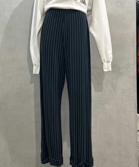 Stripe Easy Wide Pants BKBL