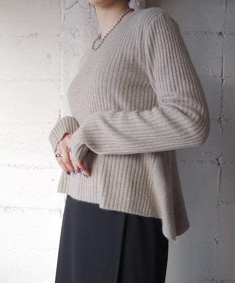 Cashmere Rib Flared Knit BE