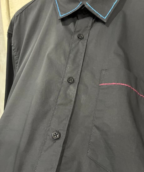 FRED PERRY × RAF SIMONS Color Stitch Shirt BK
