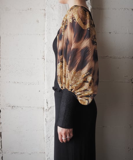 Patterned Sleeveless Lame Knit Blouse BKYE