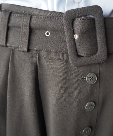 Belted Design Wide Pants BK