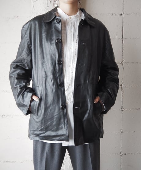 Leather Coverall Jacket BK