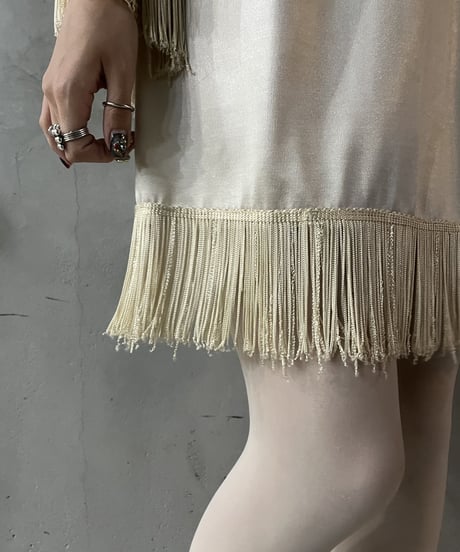 L/S Fringe Satin Shirt IV