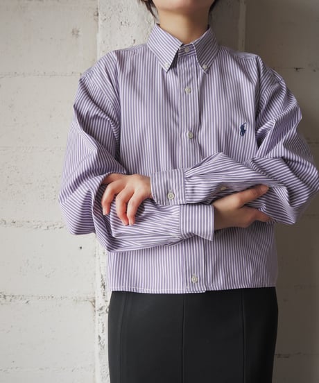 Remake Ralf Lauren Stripe Short Shirt PURWH
