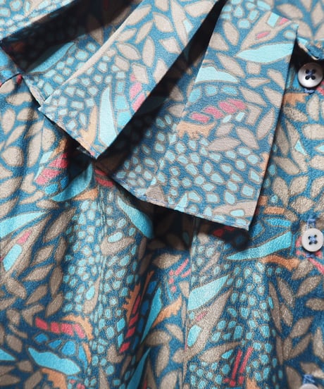 1970's Pleated Collar Pattern Blouse GN
