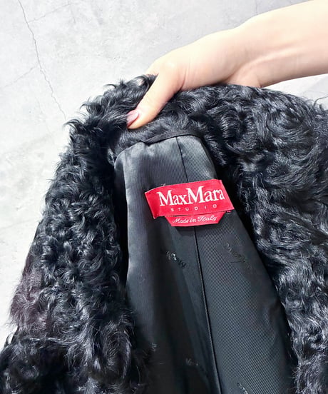 Max Mara Lamb Fur Jacket BK