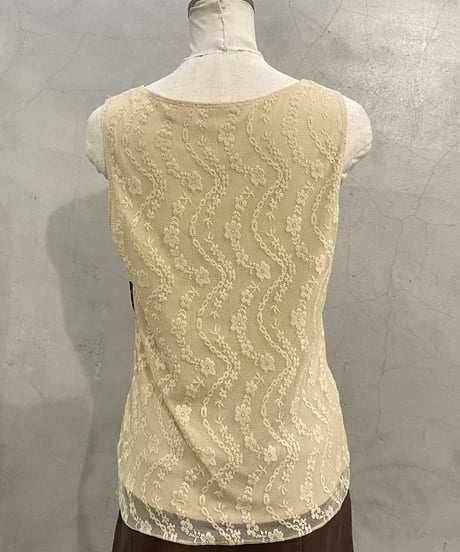 V Neck Lace Tank Top BK IV