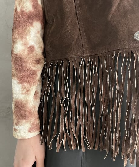 Suede Fringe Hem Vest BR
