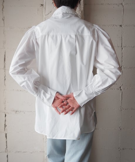 GANNI Volume Sleeve Blouse WH