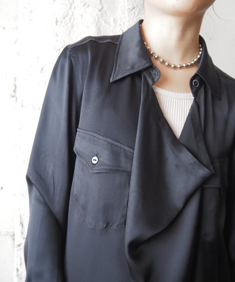 Max Mara Satin Draped Shirt BK