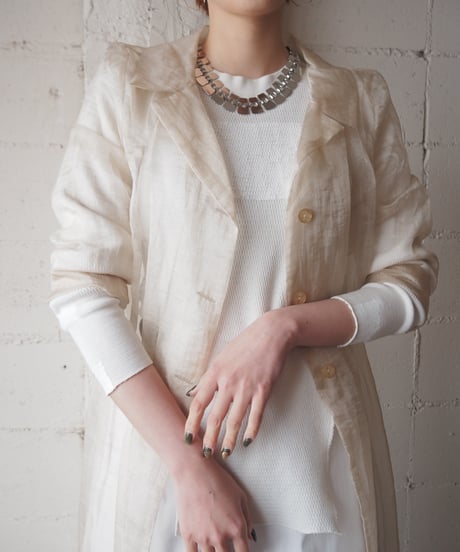 Open Collar Sheer Coat IV