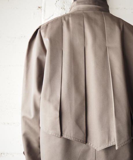 Stand Collar Pleated Coat BR