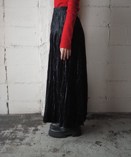 Velour Tiered Skirt BK