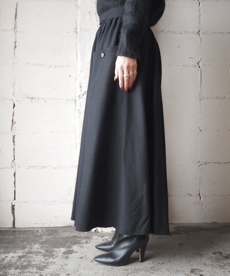 Front Buckle Flared Skirt BK