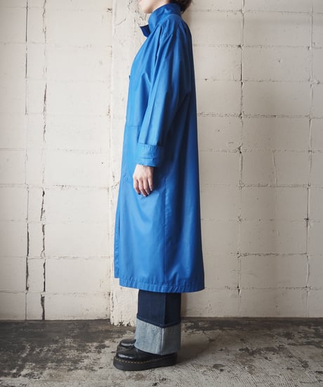 Stand Collar Dropped Shoulder Coat BL
