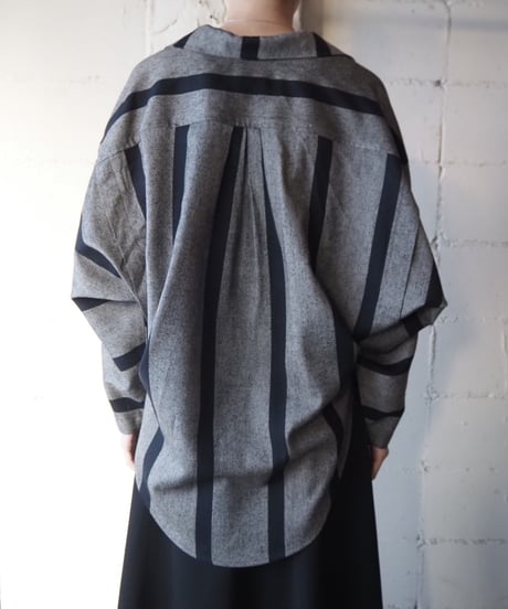 Dropped Shoulder Stripe Shirt GRBK