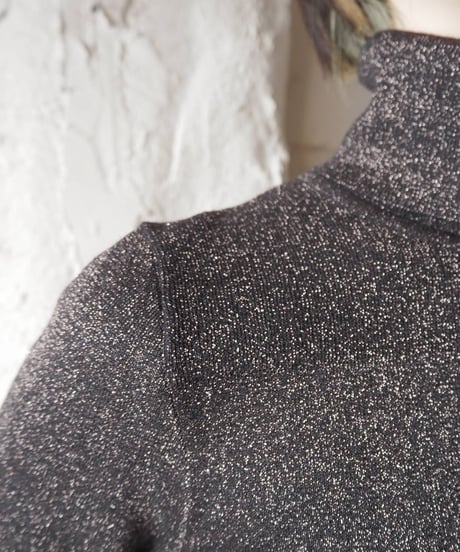 Turtleneck Lame Knit SILBK