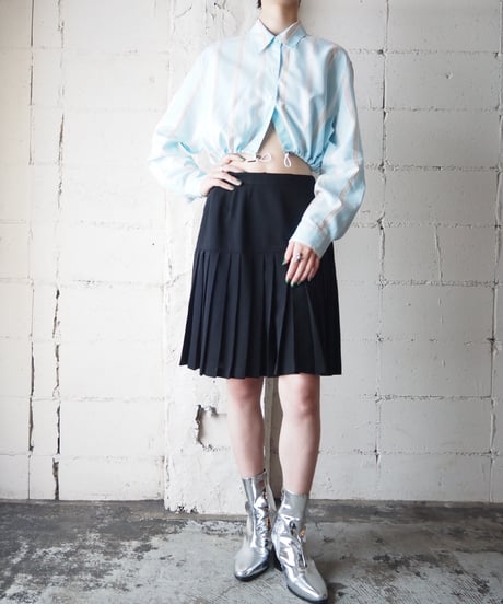 REMAKE Drawstring Short Shirt BLWH