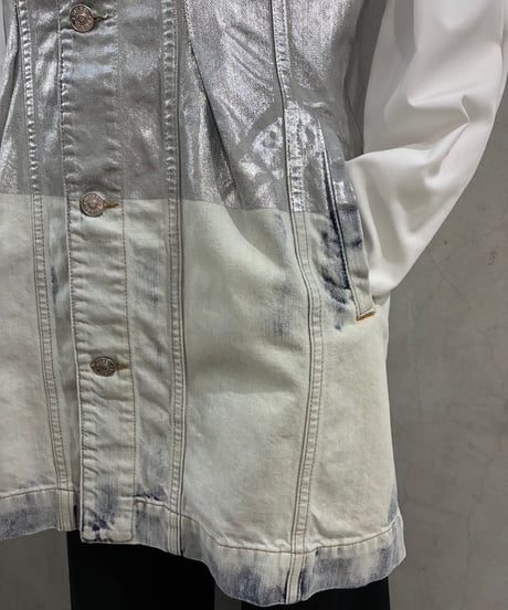 DIESEL N/S Metallic × Bleach Denim Dress WHSVNV