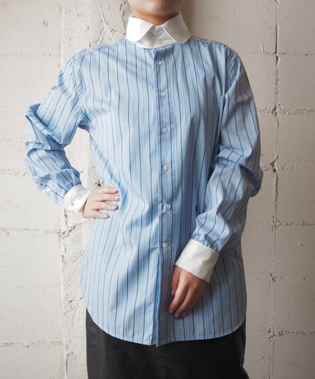 Ralph Lauren White Collared Stripe Shirt BLWH