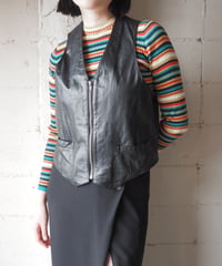 Leather Zippered Vest BK