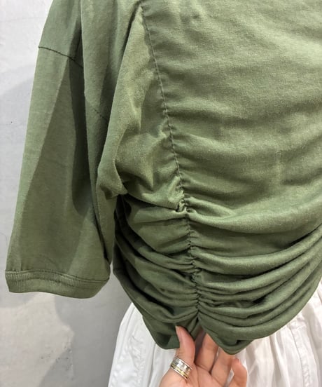 REMAKE Dead Stock Italy Military Tee Shirring Short Top KA