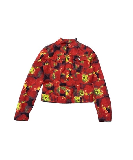 DOLCE&GABBANA Strawberry Pattern Denim Jacket RE