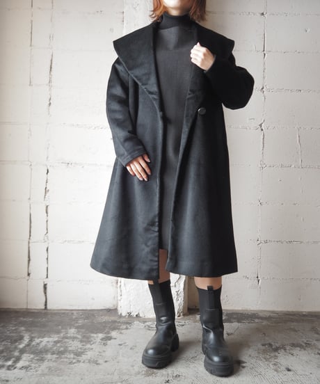 1950-60's Vintage HOCKANUM Shawl Collar Coat BK