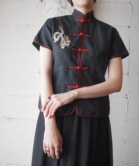 Embroidery Piping China Shirt BKRE