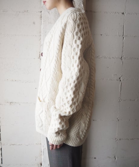Vneck Fisherman Knit Cardigan IV