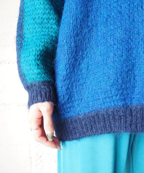 Panel Pattern Mohair Knit BL
