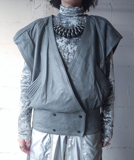 Power Shoulder Leather Vest GR